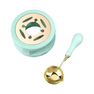 Imagem de Conjunto De Selos De Cera De Madeira Com Forno De Fusão, Colher E Aque