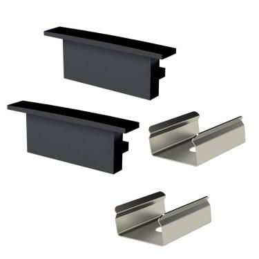 Imagem de Kit Acessórios Taschibra Para Perfil Sobrepor 5x2cm Zenith 50 Preto