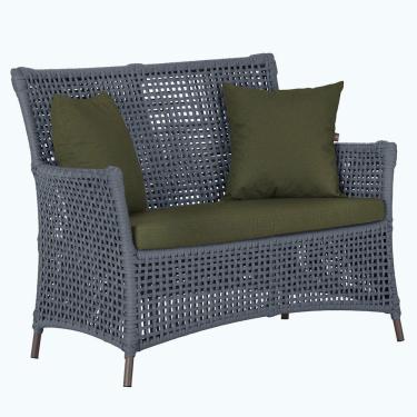 Imagem de 1 Sofá área Externa Igapó Alumínio Marrom Corda Náutica E13 Prata