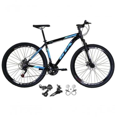 Imagem de Bicicleta Aro 29 Gta Start 21v Shimano Alumínio Freio Hidráulico Garfo Suspensão - Preto-azul