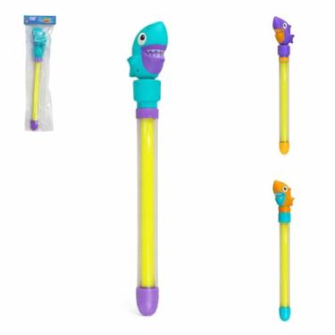 Imagem de Bastão Lança Água Infantil em Plástico com Tema Tubarão – Brinquedo de Verão para Piscina e Praia