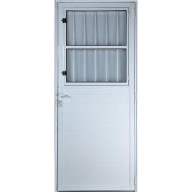 Imagem de Porta De Alumínio Lambril Postigo 2,10 X 1,00 Direita Vidro Mini Borea