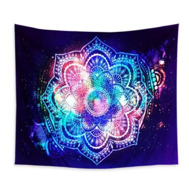 Imagem de Tapeçaria, mandala fluorescente, parede de flores, 150x150cm, microtec