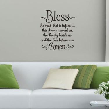 Imagem de Adesivos de parede Bless Family Prayer PVC 57x64cm Inspirational - yiw