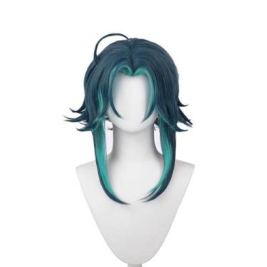 Imagem de Peruca de cosplay Genshin Impact Xiao Anime Costume Party 260g - taiyu