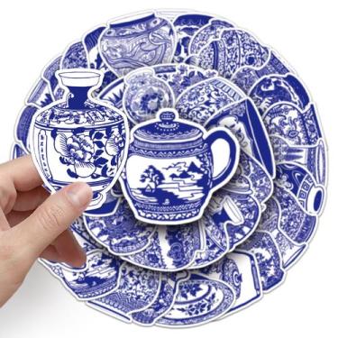 Imagem de Adesivos de porcelana azul e branca, cerâmica chinesa, 50 unidades - y