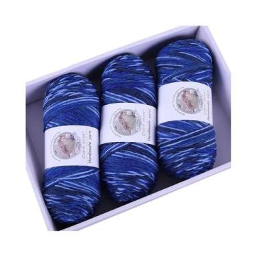 Imagem de Fio De Lã Colorido Em Gradiente Arco-Íris 360g, Espessura Média, Para 