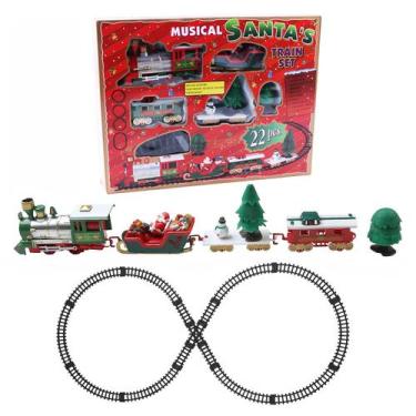 Imagem de Conjunto de trem de brinquedo, trilhos ferroviários de Natal - Gloome 