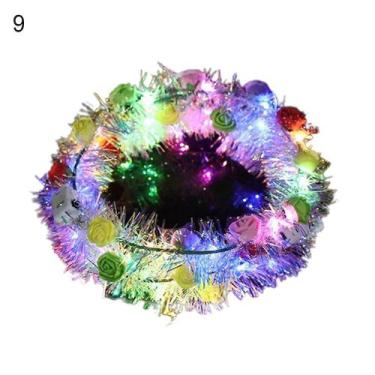 Imagem de Decoração de Natal com luz LED de coelho de seda dourada alo - Gloome 