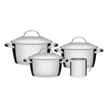 Imagem de Jogo De Panelas Aço Inox Allegra 4 Peças Tramontina