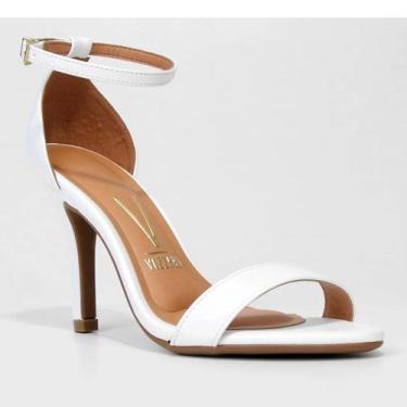 Imagem de Sandália Vizzano Básica Salto Alto Feminina - Branco e Bege, 37