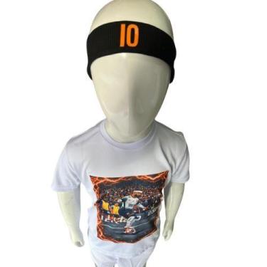 Imagem de Camisa Infantil Memphis Depay + kit 2 Faixa Testeira Laranja - RF SPOR