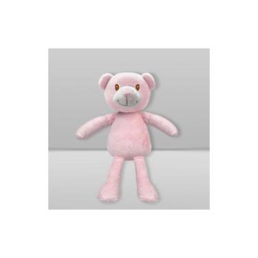 Imagem de Bicho de Pelúcia Laço Bebê, Urso rosa, 9X25