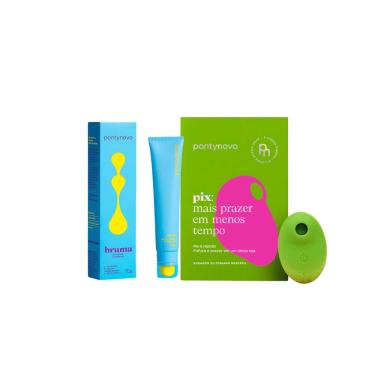 Imagem de Kit Pantynova - Sugador Clitoriano Portátio Pix Verde + Lubrificante Hidratante Bruma 75G