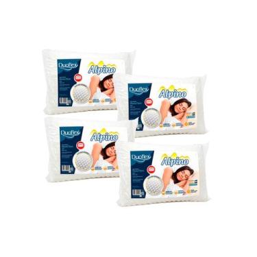 Imagem de Kit Com 4 Travesseiros Duoflex Clássico Alpino 50x70 - Gomos