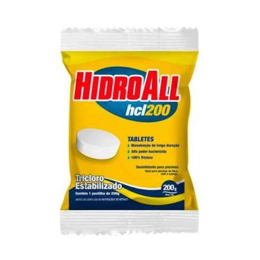 Imagem de Tablete Cloro HCL 200g Hidroall Orgânico para Piscina com Estabilizado