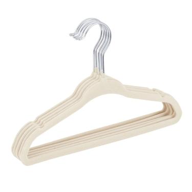 Imagem de Conjunto de Cabides de Veludo Creme 5 Peças - Mek