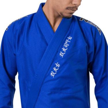 Imagem de Kimono Jiu Jitsu Trançado Reforçado Naja Tradição Qualidade -, Azul, A