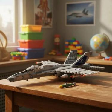 Imagem de Avião F18 Militar Blocos Montar Compatível Com Lego Technic - NIRO BRI