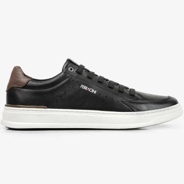 Imagem de Sapatênis de Couro Ferracini Gold Fr Preto Masculino, 40