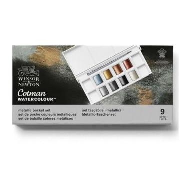Imagem de Estojo Aquarela 8 Cores Metálicas Pastilha Winsor Cotman - Winsor & Ne