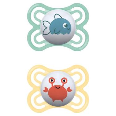 Imagem de Kit com 2 Chupetas Perfect MAM 0-6m Neutras + Estojo