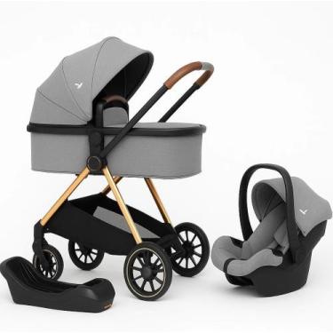 Imagem de Carrinho europeu 3 em 1 florence com bebê conforto reversível e base t