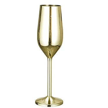 Imagem de Yajun Taça de champanhe de aço inoxidável resistente ao outono 200 ml Copos de vinho tinto Sweet Kitchen Party Hosting decorativo, dourado