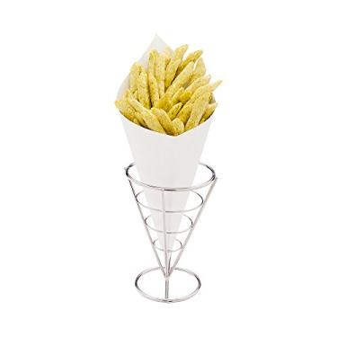 Imagem de Restaurantware Conetek Conetek Conetek Cones de comida de dedo brancos ecológicos: perfeitos para aperitivos - Cone de papel seguro para alimentos - Descartável e reciclável - 100 quilates