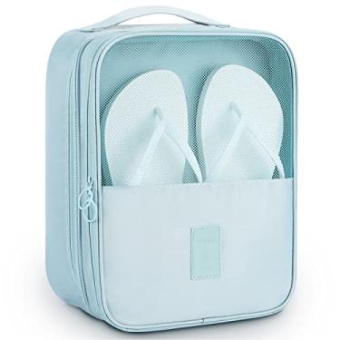 Imagem de Bolsa para sapatos Mossio com capacidade para 3 pares de sapatos para viagem e uso diário., Azul-celeste, One_Size