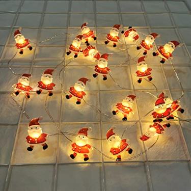 Imagem de 2m 20 LED dia dos namorados luzes decorativas de cordas papai noel, luzes decorativas de natal alimentadas interior e exterior cozinha decoração decoração do dia dos namorados (guirlanda de papai noel)