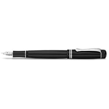 Imagem de Kaweco Caneta-tinteiro DIA2 Cromada I Caneta-tinteiro de acrílico premium para cartuchos de tinta, Caneta-tinteiro com detalhes cromados I Caneta-tinteiro nostálgica 16 cm Ponta: M (média)