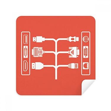 Imagem de Cabo de carregamento plugue padrão óculos pano limpador de tela camurça tecido pacote com 2