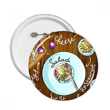 Imagem de Figos de queijo de salada França Restaurante Alfinetes redondos Emblema Botão Decoração Acessório 5 peças