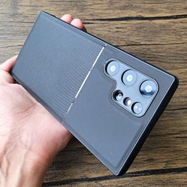 Imagem de Estojo magnético de couro com textura moiré de luxo para Samsung Galaxy S20 S21 S22 Plus Ultra FE A52 A53 A72 Capa à prova de choque, preto, para S20FE