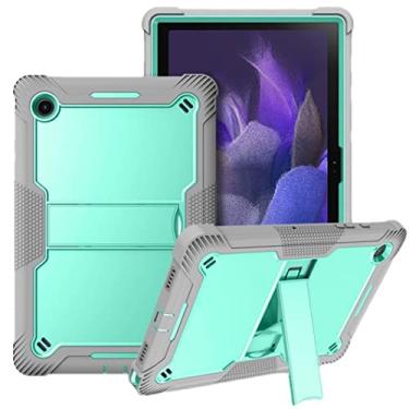 Imagem de Capa para Samsung Galaxy Tab S8 Plus/ S8 Ultra, capa para tablet à prova de choque, suporte dobrável traseiro, proteção resistente à prova de quedas capa híbrida de policarbonato + TPU, verde, S8 Ultra 14,6 polegadas