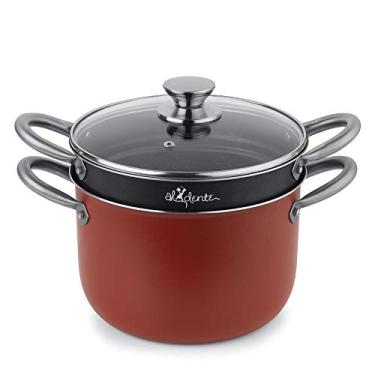 Imagem de MULTIFLON Espagueteira de Alumínio 22 Al Dente Vermelha com Tampa