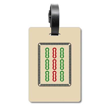Imagem de Mahjong Bamboo Bar 9 azulejos padrão mala etiqueta bagagem cartão pendurado Scutcheon etiqueta