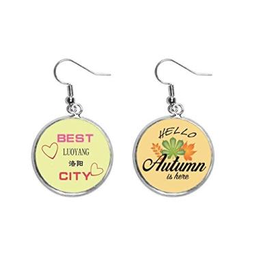 Imagem de Brinco de folha de outono Luoyang Art Deco, presente moderno com orelhas pendentes