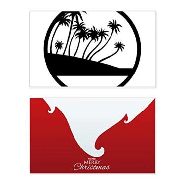 Imagem de Planta de coqueiro, preto, praia, férias, férias, cartão de felicitações, mensagem de Natal