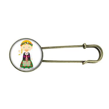 Imagem de Brinco de metal retrô com desenho da Polônia Smile Blond