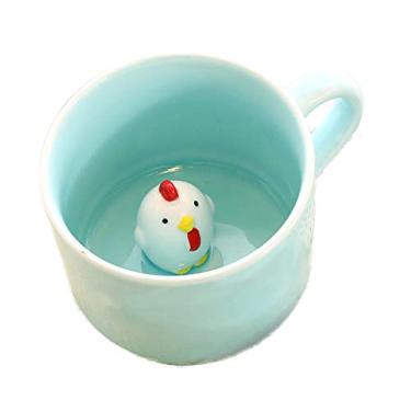 Imagem de Caneca 3D ZaH Caneca Animal Inside Cup Desenho de Cerâmica Estatueta Chá Natal Presente de Aniversário para Meninos Meninas Crianças Homens Caneca de Café, Chic