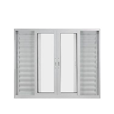 Imagem de Janela de Alumínio Veneziana 120x100cm 6 Folhas Suprema Hale Esquadrias Branco