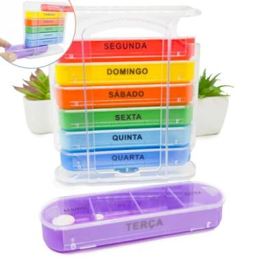 Imagem de Gen?rico Porta Rem?dio Comprimido C?psulas Smart Medicamento Estojo Caixa Organizadora Separador 4 Compartimentos