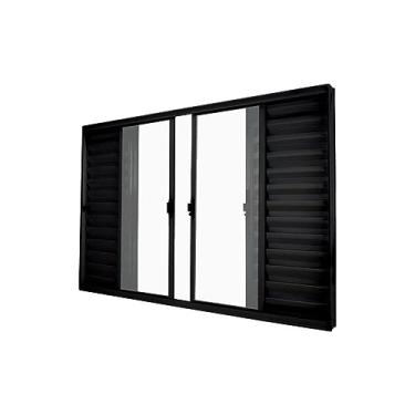 Imagem de Janela Veneziana Abertura Central Exclusiva 6 Folhas Vidro Liso 100x150cm Crv Portas e Janelas