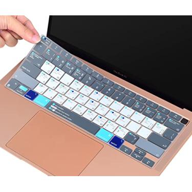 Imagem de Capa para teclado MacBook Shortcuts para MacBook Air de 13 polegadas A2337 M1 Chip A2179 Magic Keyboard com Touch ID, película para teclado Mac OS X, cinza