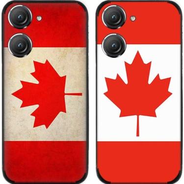 Imagem de 2 peças retrô bandeira do Canadá TPU gel silicone capa de telefone traseira para Asus Zenfone 8/9/10 (Asus Zenfone 9)