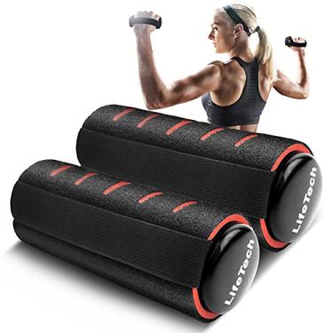 Imagem de LifeTech Pesos de mão para caminhada, halteres de 1 kg, conjunto de 2 com acolchoamento de espuma antiderrapante, pesos de mão de corrida de aderência macia para treinamento físico, halteres