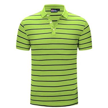 Imagem de Badminton para homens e mulheres, roupa desportiva, casual, camisa pólo, casal de gama alta, camisa de verão com lapela às riscas, t-shirt, Verde, GG