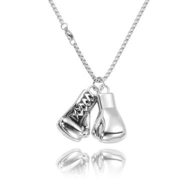 Imagem de SDA Colar com pingente de haltere de aço inoxidável, à prova d'água, Middle, Aço inoxidável, Sem Pedra Preciosa